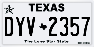 TX license plate DYV2357