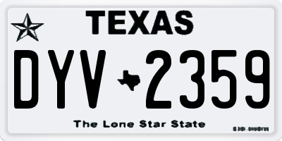 TX license plate DYV2359