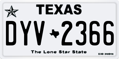 TX license plate DYV2366