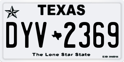 TX license plate DYV2369