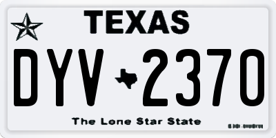 TX license plate DYV2370