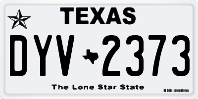 TX license plate DYV2373