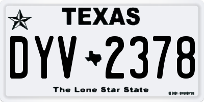 TX license plate DYV2378