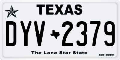 TX license plate DYV2379