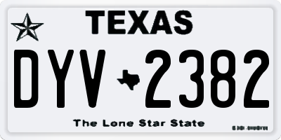 TX license plate DYV2382