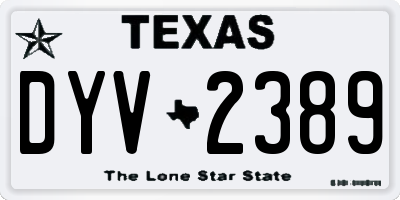 TX license plate DYV2389