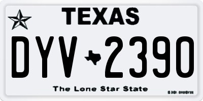 TX license plate DYV2390
