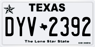 TX license plate DYV2392