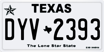 TX license plate DYV2393