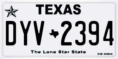 TX license plate DYV2394