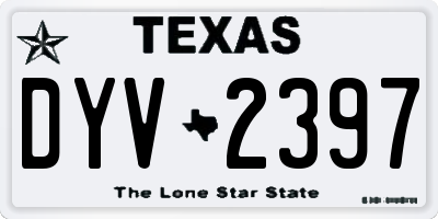 TX license plate DYV2397