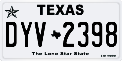 TX license plate DYV2398