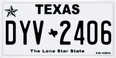 TX license plate DYV2406