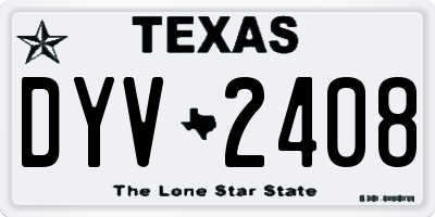 TX license plate DYV2408