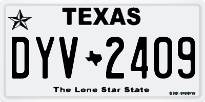 TX license plate DYV2409