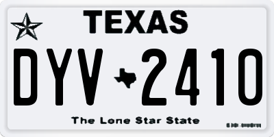 TX license plate DYV2410