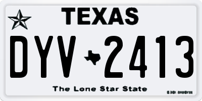 TX license plate DYV2413