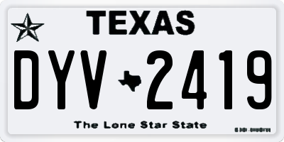 TX license plate DYV2419