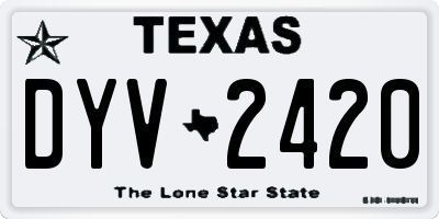 TX license plate DYV2420