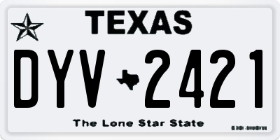 TX license plate DYV2421