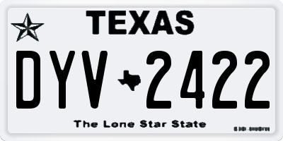 TX license plate DYV2422