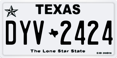 TX license plate DYV2424