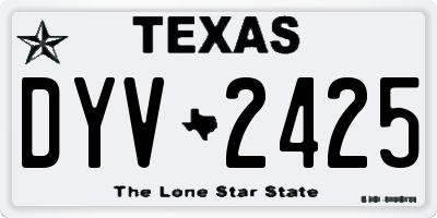 TX license plate DYV2425