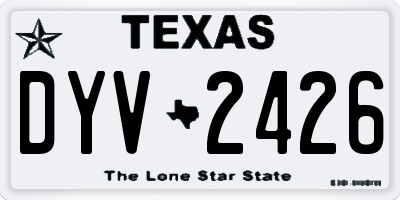 TX license plate DYV2426