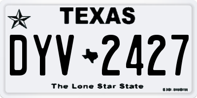 TX license plate DYV2427