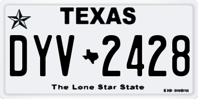 TX license plate DYV2428
