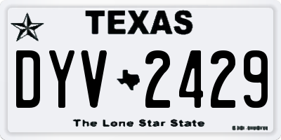 TX license plate DYV2429