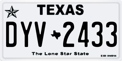 TX license plate DYV2433
