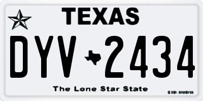 TX license plate DYV2434