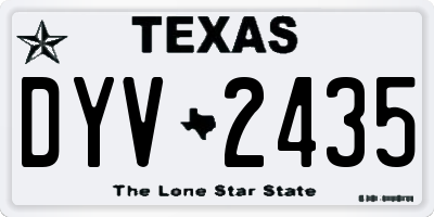 TX license plate DYV2435
