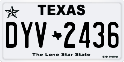 TX license plate DYV2436