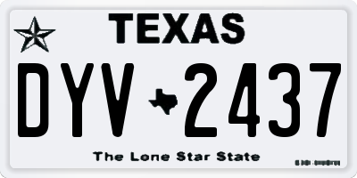 TX license plate DYV2437