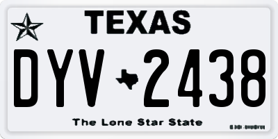 TX license plate DYV2438