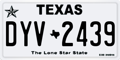 TX license plate DYV2439