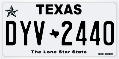 TX license plate DYV2440