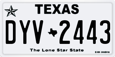 TX license plate DYV2443