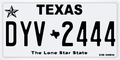 TX license plate DYV2444