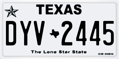 TX license plate DYV2445