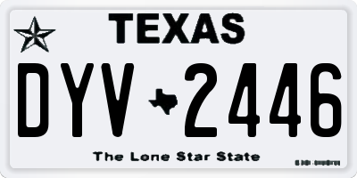 TX license plate DYV2446