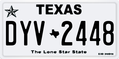 TX license plate DYV2448