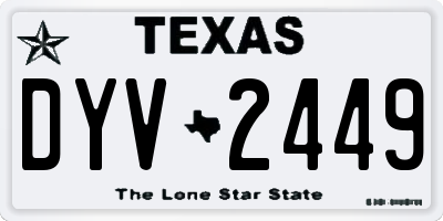 TX license plate DYV2449