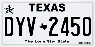TX license plate DYV2450
