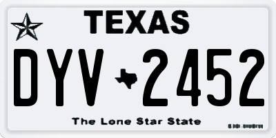 TX license plate DYV2452
