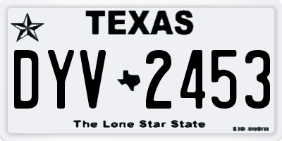 TX license plate DYV2453
