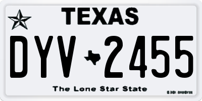 TX license plate DYV2455