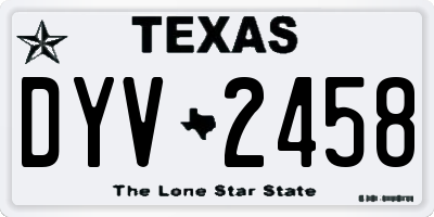 TX license plate DYV2458